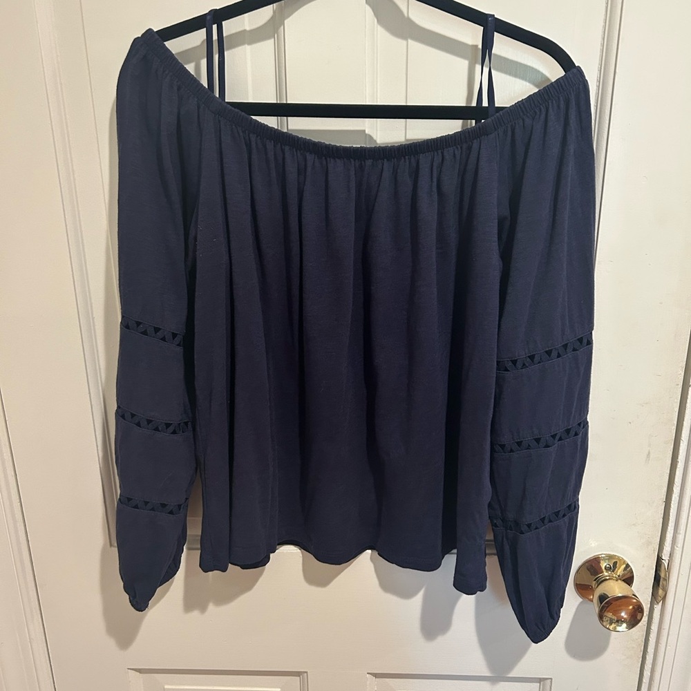 Lilly Pulitzer Midnight Blue Off-Shoulder Blouse